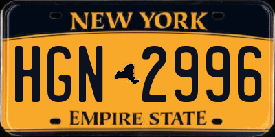 NY license plate HGN2996