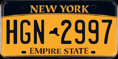 NY license plate HGN2997