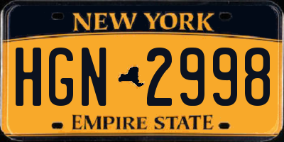 NY license plate HGN2998