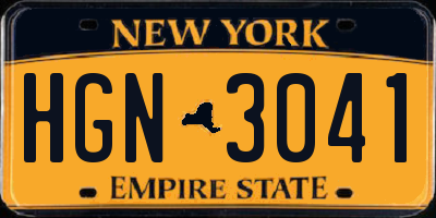 NY license plate HGN3041