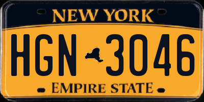 NY license plate HGN3046