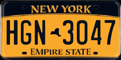 NY license plate HGN3047