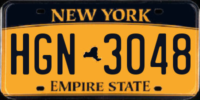 NY license plate HGN3048