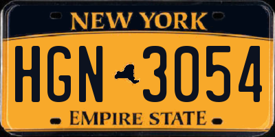 NY license plate HGN3054