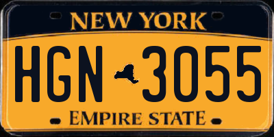 NY license plate HGN3055