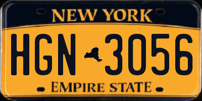 NY license plate HGN3056