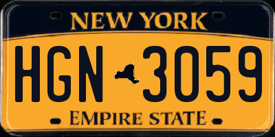 NY license plate HGN3059