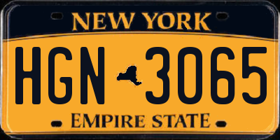 NY license plate HGN3065