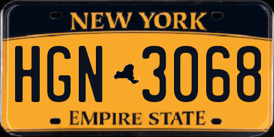 NY license plate HGN3068