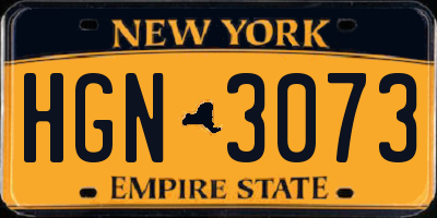 NY license plate HGN3073