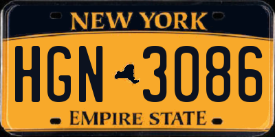 NY license plate HGN3086