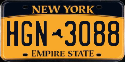 NY license plate HGN3088