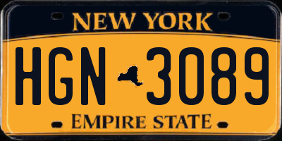 NY license plate HGN3089