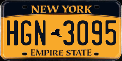 NY license plate HGN3095