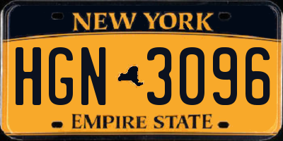 NY license plate HGN3096