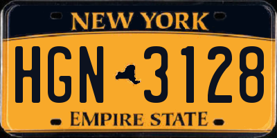 NY license plate HGN3128
