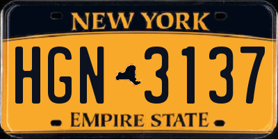 NY license plate HGN3137