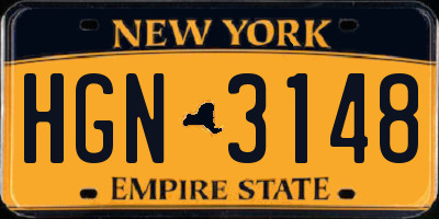 NY license plate HGN3148