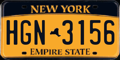 NY license plate HGN3156