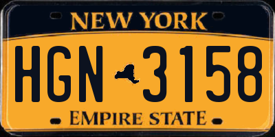 NY license plate HGN3158