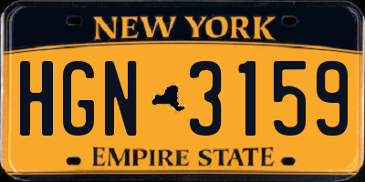 NY license plate HGN3159