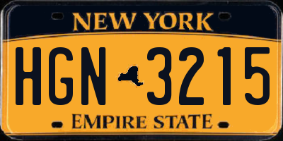 NY license plate HGN3215