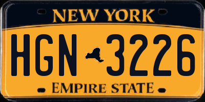 NY license plate HGN3226