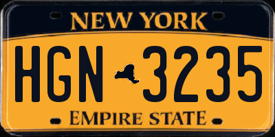 NY license plate HGN3235