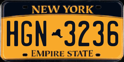 NY license plate HGN3236