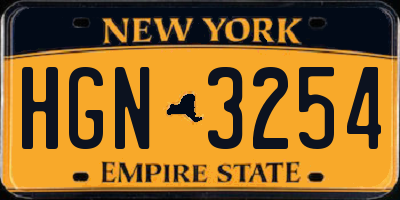 NY license plate HGN3254