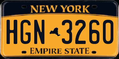 NY license plate HGN3260