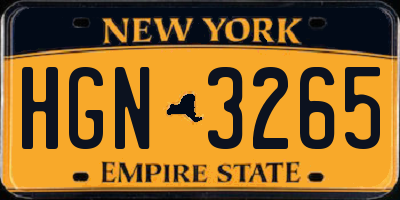 NY license plate HGN3265
