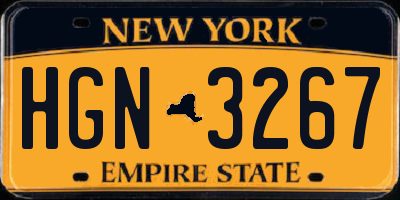 NY license plate HGN3267