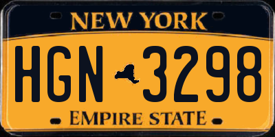 NY license plate HGN3298