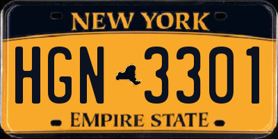 NY license plate HGN3301