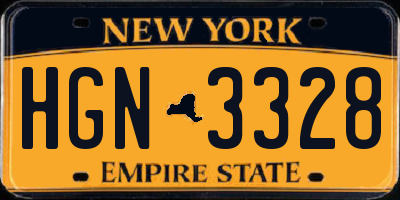 NY license plate HGN3328