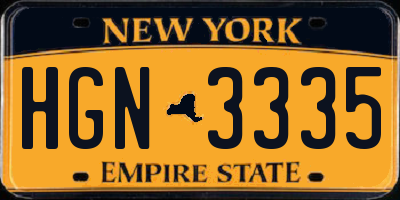NY license plate HGN3335