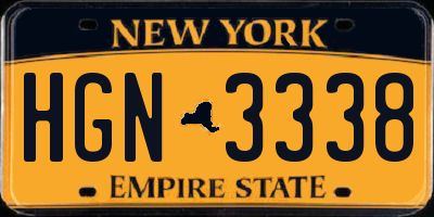 NY license plate HGN3338