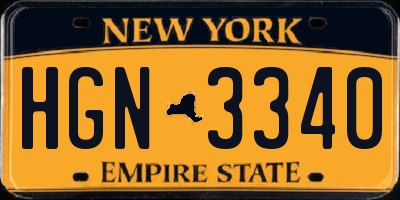 NY license plate HGN3340