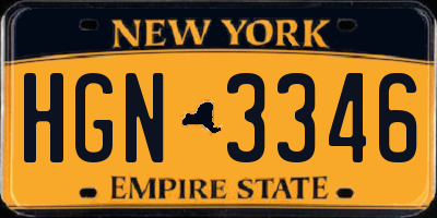 NY license plate HGN3346