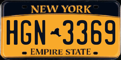 NY license plate HGN3369