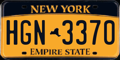 NY license plate HGN3370