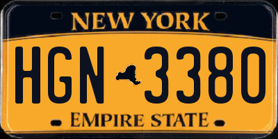 NY license plate HGN3380