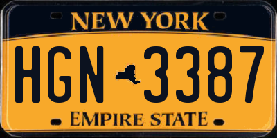 NY license plate HGN3387