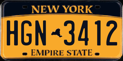 NY license plate HGN3412