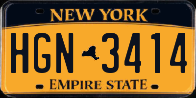 NY license plate HGN3414