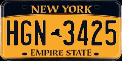 NY license plate HGN3425