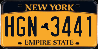 NY license plate HGN3441