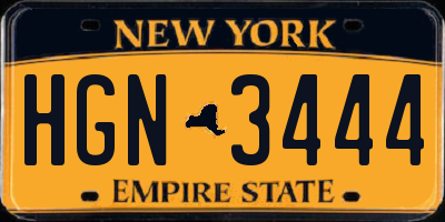 NY license plate HGN3444