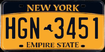 NY license plate HGN3451